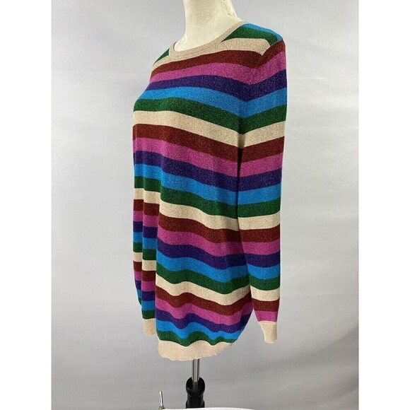 Modcloth Sugarhill Brighton Alex Rainbow Stripe Metallic Sweater Plus Size 20 - Picture 11 of 12